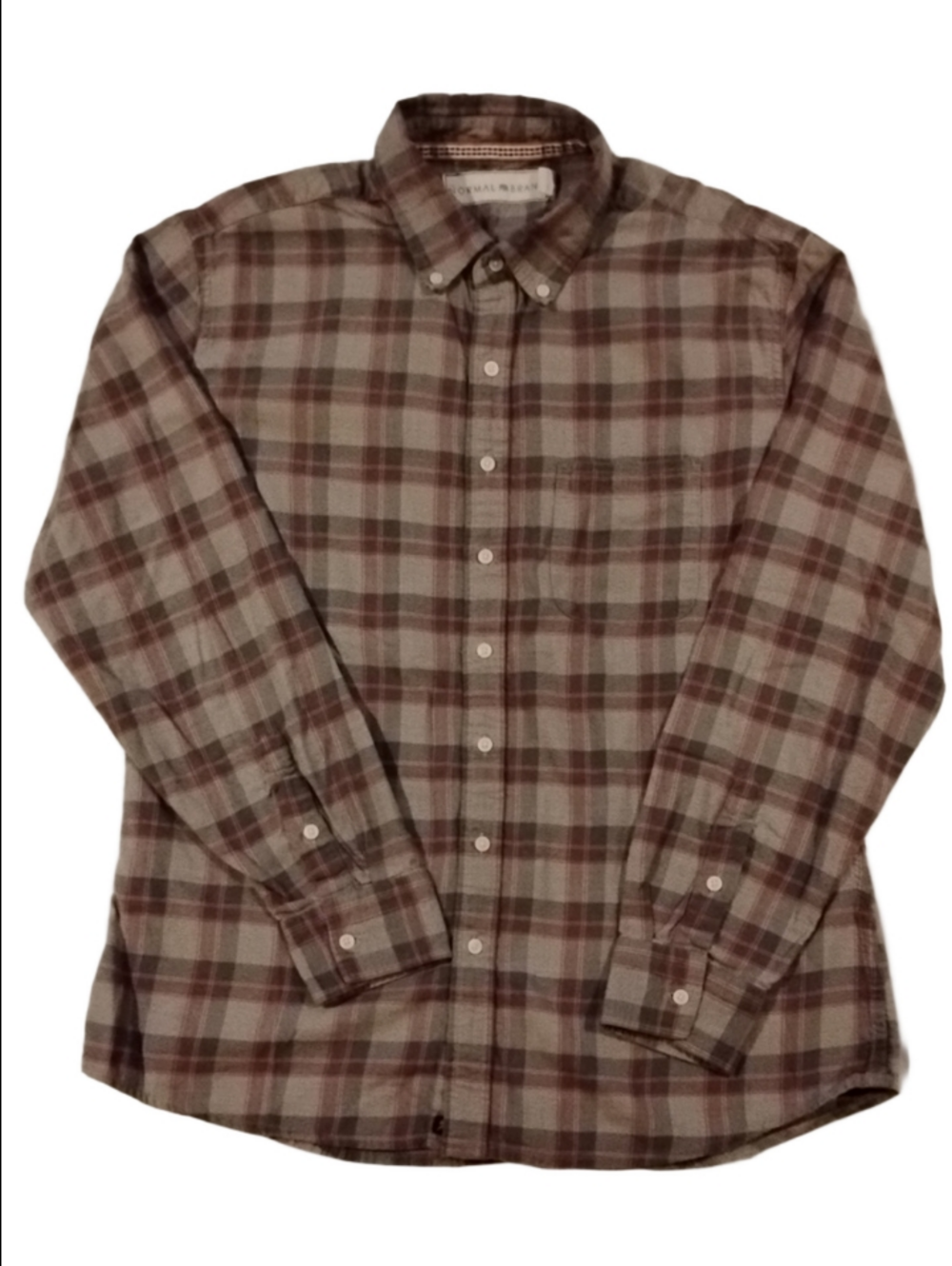 3/$29 The Normal Brand Plaid Button-Down Shirt - Red & Gray Tones